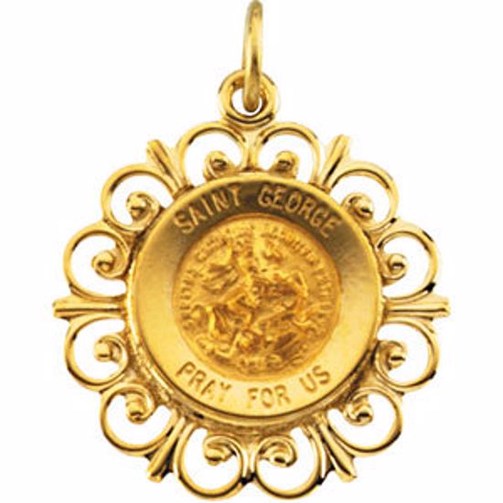 R41500:304580:P 14kt Yellow 18.5mm Round St. George Medal