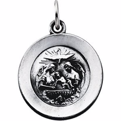 R41525:305258:P Sterling Silver 14.75mm Baptismal Medal