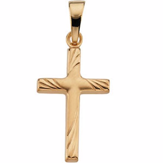 R41281:305416:P 14kt Yellow 17.5x12 Cross Pendant