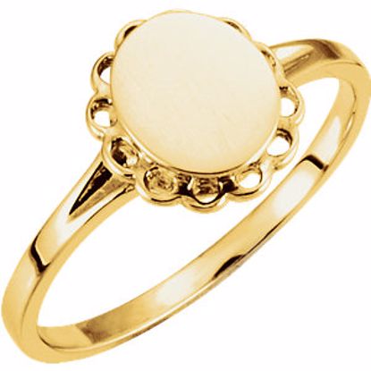 5192:6368:P 14kt Yellow Oval Signet Ring