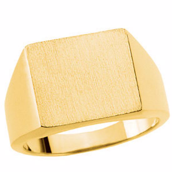 9125:8580:P 14kt Yellow 13.5x14mm Square Signet Ring