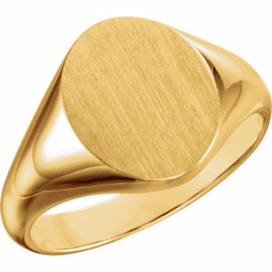 5543:37889:P 14kt Yellow 11x9.5mm Oval Signet Ring