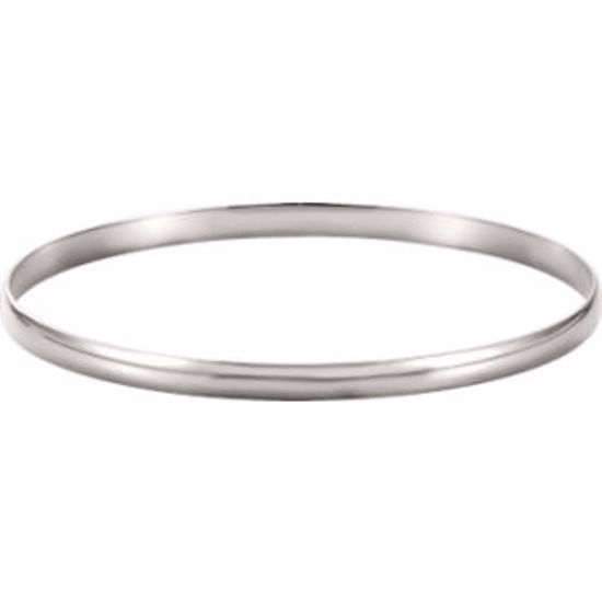 BRC1:11648:P 14kt Yellow 4mm Half Round Bangle Bracelet