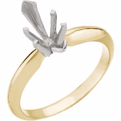 140145H:56593:P 6-Prong V-End Heavy Solitaire Engagement Ring 