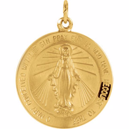 R5019:63189:P 14kt Yellow 21.75mm Miraculous Medal