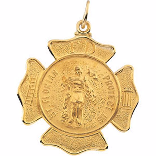 R16390:68171:P 14kt Yellow 16.75mm St. Florian Pendant