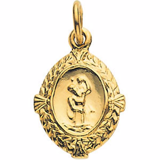 R16470:104339:P 14kt Yellow 12x9mm St. Christopher Medal