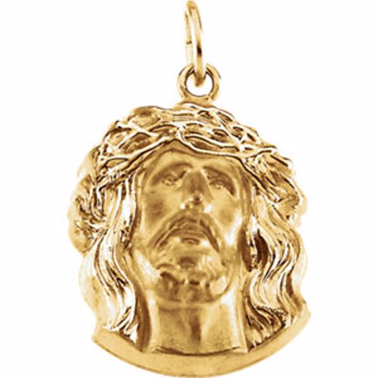 R16435:103789:P 14kt Yellow 19x14mm Face of Jesus Pendant