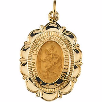 R16423:103995:P 14kt Yellow 25x18mm St. Christopher Medal