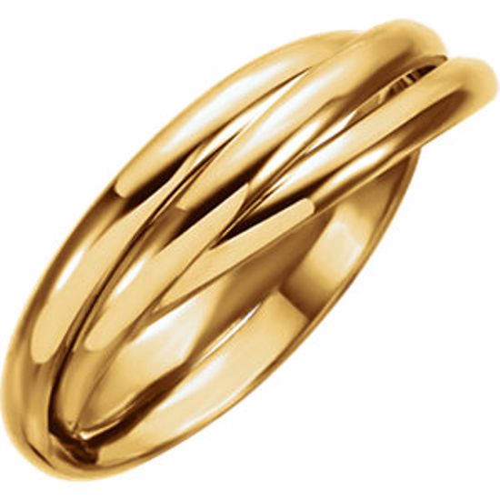 5620:106482:P 14kt Yellow 2.5mm 3-Band Rolling Ring Size 11