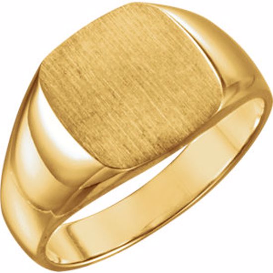 9454:111834:P 18kt Yellow 12mm Men's Solid Signet Ring 