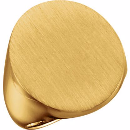 9320:113052:P 14kt Yellow 22x20mm Solid Oval Men's Signet Ring