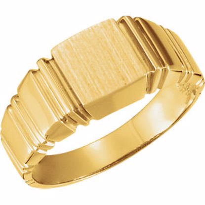 9302:89863:P 18kt Yellow 9mm Men's Square Signet Ring