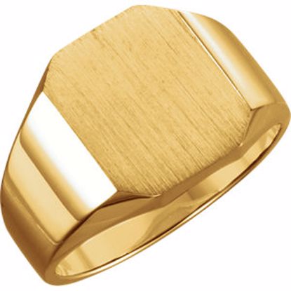 9128:117723:P 14kt Yellow 14x12mm Men's Signet Ring