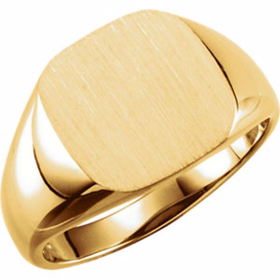 5759:123906:P 14kt Yellow 11mm Square Signet Ring