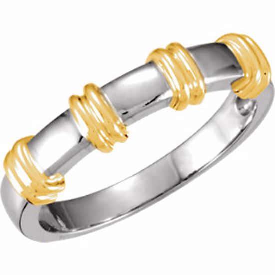 5771:125898:P 14kt White & 14kt Yellow 5mm Gents Duo Design Band