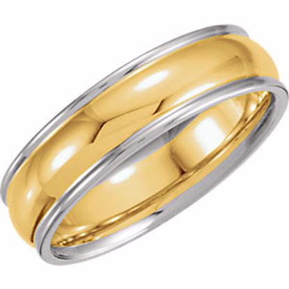 5690:127760:P 18kt Yellow & Platinum 6mm Design Band Size 9.5