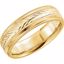 5712:128893:P 14kt Yellow 6mm Leaf Design milgrain Comfort Fit Band Size 14.5 