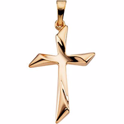 R16019:130011:P 14kt Yellow 25.5x18mm Cross Pendant