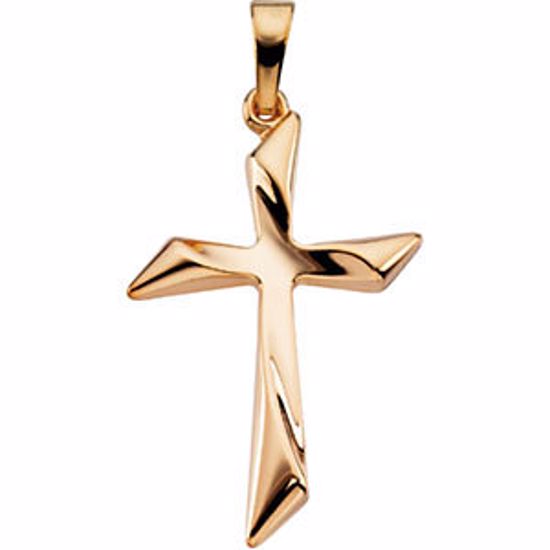 R16019:130011:P 14kt Yellow 25.5x18mm Cross Pendant