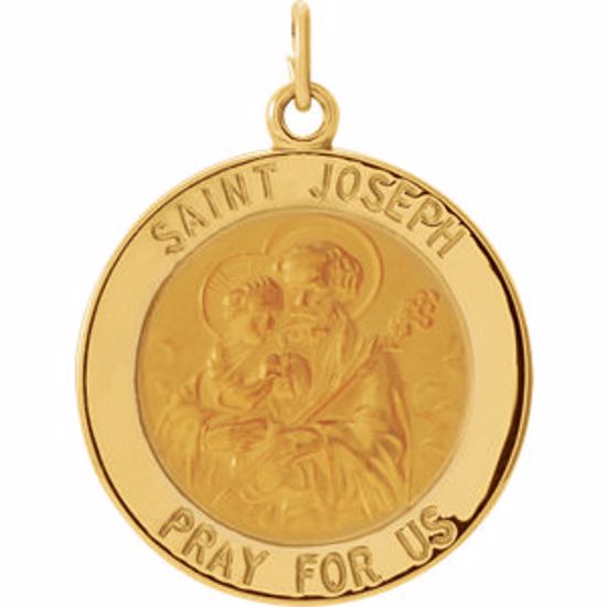 R16369:129534:P 14kt Yellow 22mm Round St. Joseph Medal  