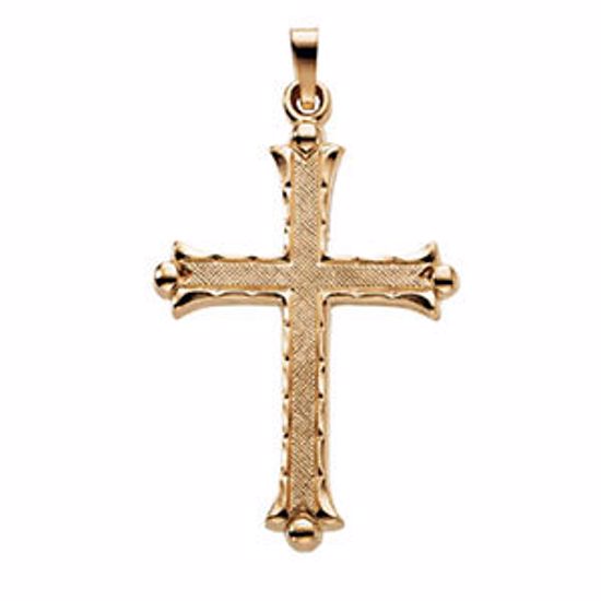R16001:129380:P 14kt Yellow 33x23.5mm Hollow Cross Pendant