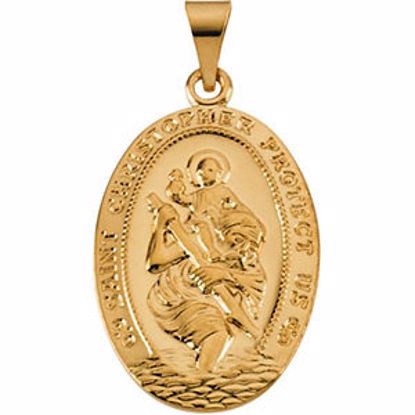 R16977:130591:P 14kt Yellow 25x17.5mm St. Christopher Medal