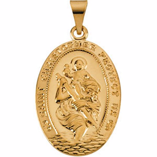 R16977:130591:P 14kt Yellow 25x17.5mm St. Christopher Medal