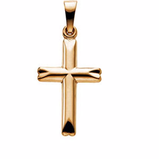 R16032:130029:P 14kt Yellow 19x12.5mm Hollow Cross Pendant