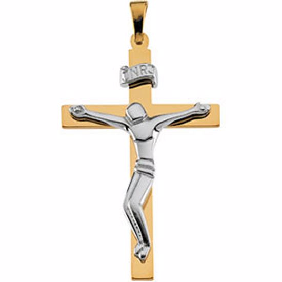 R16058:130039:P Two-Tone Crucifix Pendant