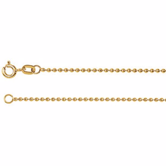 CH119:120446:P 14kt Yellow Solid Bead 16" Chain