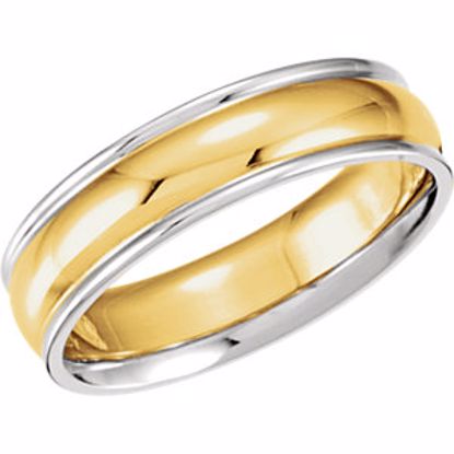 5976:141995:P 14kt Yellow & White 6mm Comfort-Fit Band Size 5