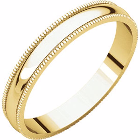 MGL4:142504:P 10kt Yellow 3mm Light Milgrain Band