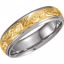 50055:144823:P 14kt White & Yellow 6mm Hand Engraved Band Size 9 