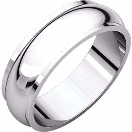 HRE9.5:149521:P 10kt White 6mm Half Round Edge Band