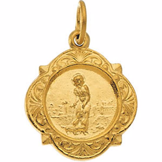 R16991:151224:P 14kt Yellow 12.14x12.09mm St. Lazarus Medal