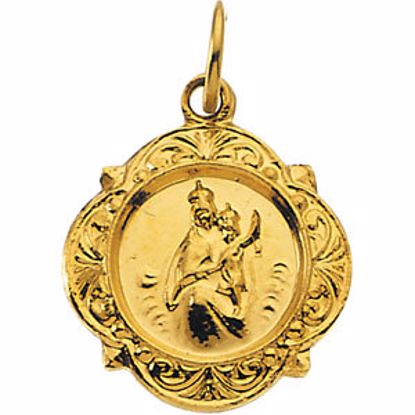 R16985:151189:P 13kt Yellow 12.14x12.09mm Scapular Medal