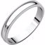MGL8.5:151421:P 14kt White 3mm Light Milgrain Band