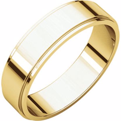 FE14.5:164210:P 10kt Yellow 5mm Flat Edge Band