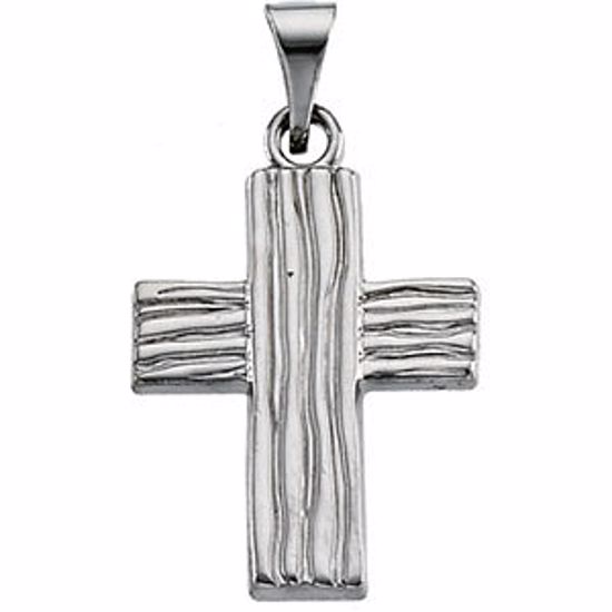 R41030:165635:P 14kt White 18x14.5mm The Rugged Cross® Pendant without Packaging