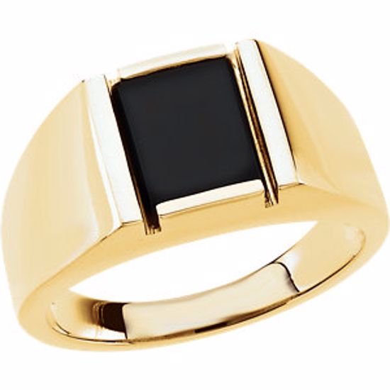 60691:209270:P 14kt Yellow Onyx Men's Ring