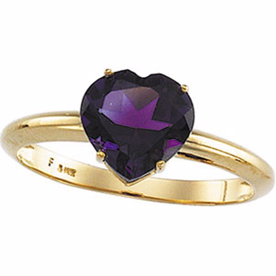 60597:209175:P Heart-Shaped Genuine Amethyst Ring