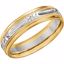 5715:222877:P 18kt Yellow Rhodium Plated 6mm Comfort-Fit Patterned Band Size 5.5