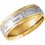 5967:222996:P 18kt Yellow & Platinum 7mm Two-Tone Comfort Fit Design Band Size 12.5