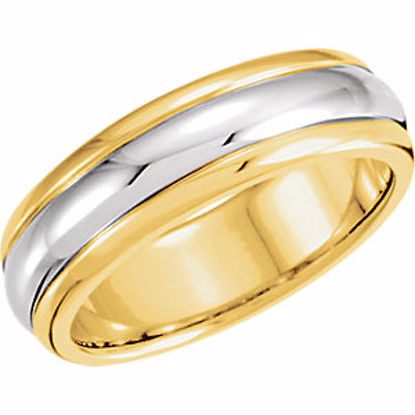 50166:222589:P 18kt Yellow & Platinum 6mm Comfort-Fit Band Size 8
