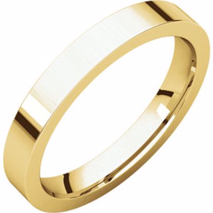 FIR5:224452:P 10kt Yellow 3mm Flat Comfort Fit Band