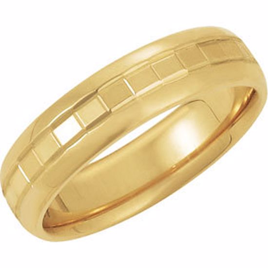 50186:234805:P 14kt Yellow 6mm Design Band Size 6