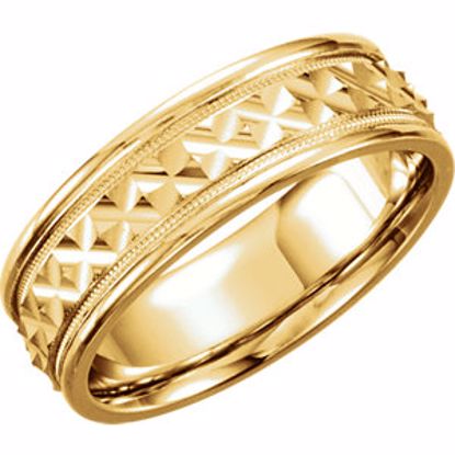 50185:235759:P 14kt Yellow 7mm Design Band Size 8.5