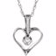 60961:251750:P 14kt White .03 CTW Diamond Heart 18" Necklace