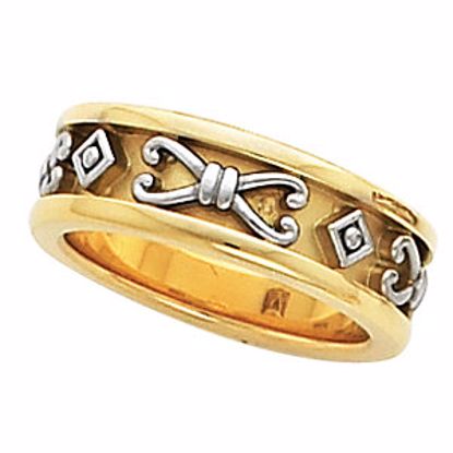 50233:252664:P 14kt Yellow/14kt White Etruscan-Inspired Band